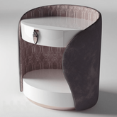 Trueliving Round White Side Console Table H 34" x W 36" x D 12"